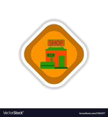 Paper sticker on white background shop vector image