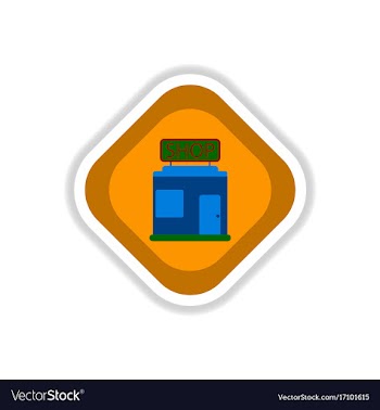 Paper sticker on white background shop vector image