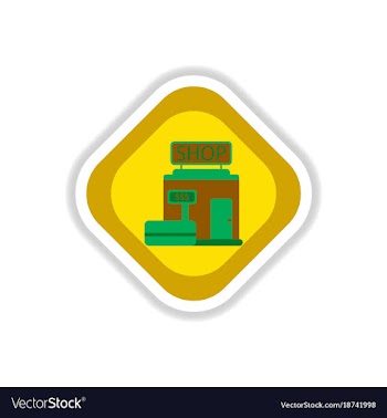 Paper sticker on white background shop vector image