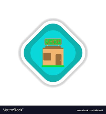 Paper sticker on white background shop vector image