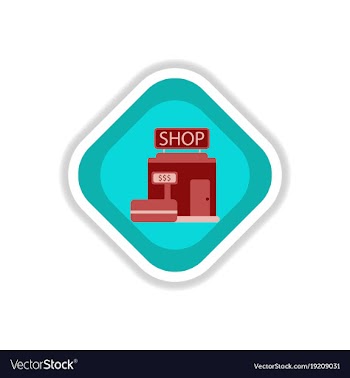 Paper sticker on white background shop vector image