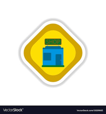 Paper sticker on white background shop vector image