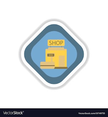 Paper sticker on white background shop vector image