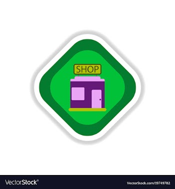 Paper sticker on white background shop vector image