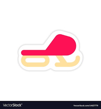 Paper sticker on white background snow mobile vector image