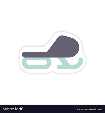 Paper sticker on white background Snow mobile vector image