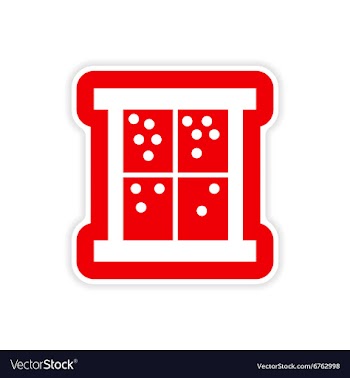 Paper sticker on white background snow window vector image