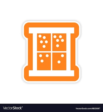 Paper sticker on white background snow window vector image
