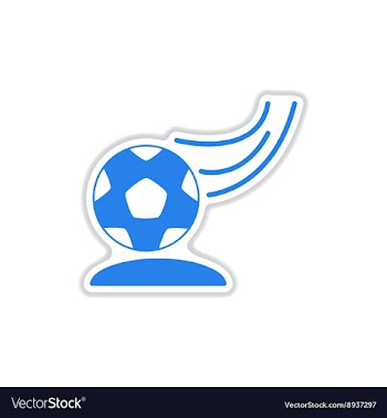 Paper sticker on white background soccer ball vector image