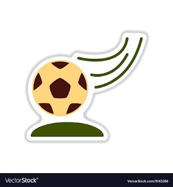 Paper sticker on white background soccer ball vector image