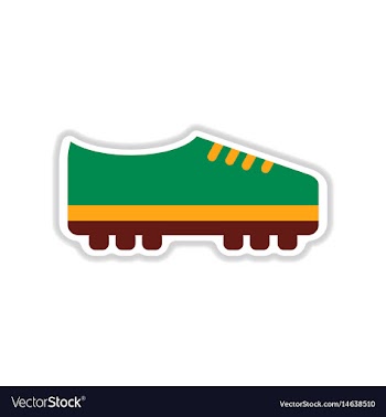 Paper sticker on white background soccer shoes vector image