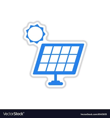 Paper sticker on white background solar battery vector image