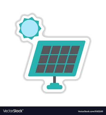 Paper sticker on white background solar battery vector image