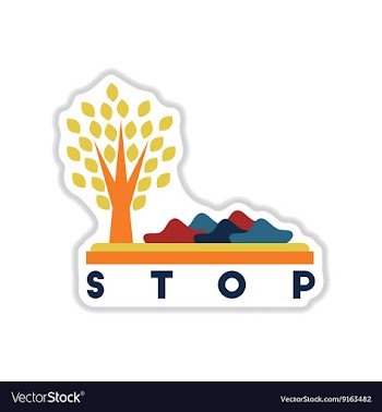 Paper sticker on white background stop vector image
