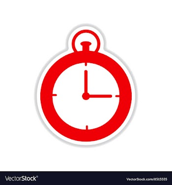 Paper sticker on white background stopwatch Clock vector image