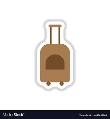 Paper sticker on white background suitcase on vector image