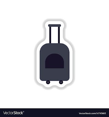 Paper sticker on white background suitcase on vector image