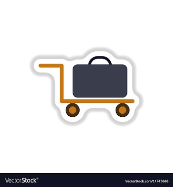 Paper sticker on white background suitcase on vector image