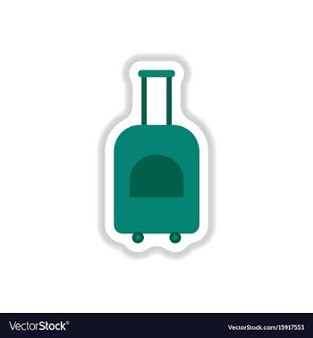 Paper sticker on white background suitcase on vector image