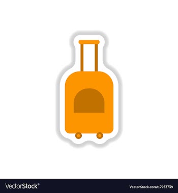 Paper sticker on white background suitcase on vector image