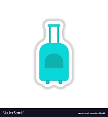 Paper sticker on white background suitcase on vector image