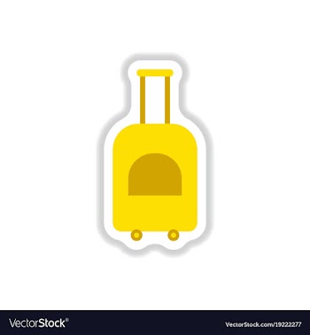 Paper sticker on white background suitcase on vector image