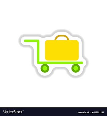 Paper sticker on white background suitcase on vector image