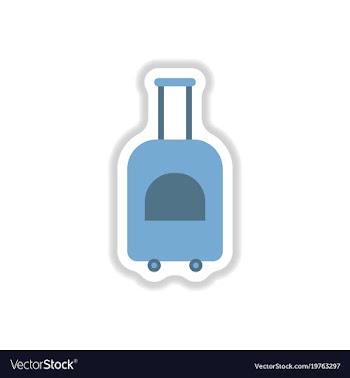 Paper sticker on white background suitcase on vector image