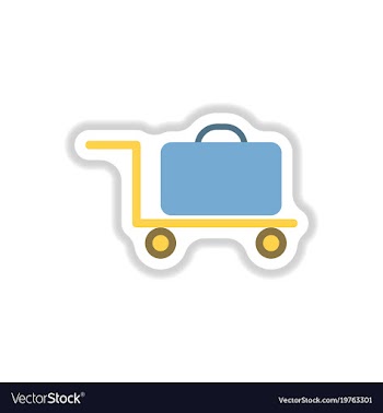 Paper sticker on white background suitcase on vector image