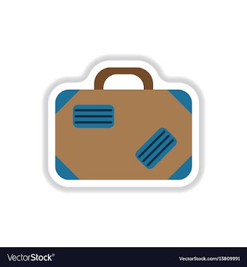 Paper sticker on white background suitcase vector image