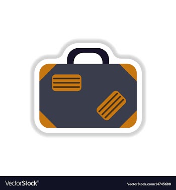 Paper sticker on white background suitcase vector image
