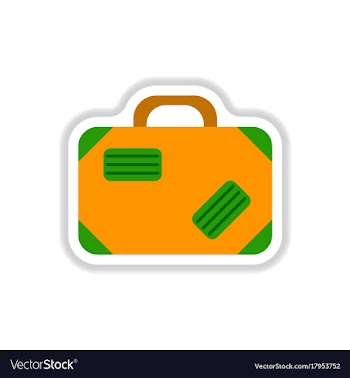 Paper sticker on white background suitcase vector image