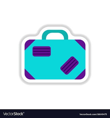 Paper sticker on white background suitcase vector image