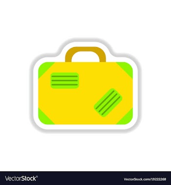 Paper sticker on white background suitcase vector image