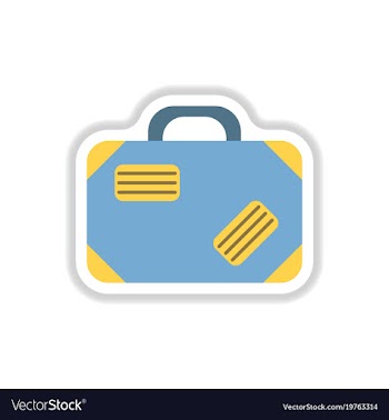 Paper sticker on white background suitcase vector image