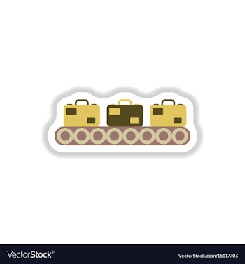 Paper sticker on white background suitcases vector image