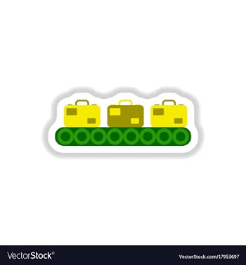 Paper sticker on white background suitcases vector image