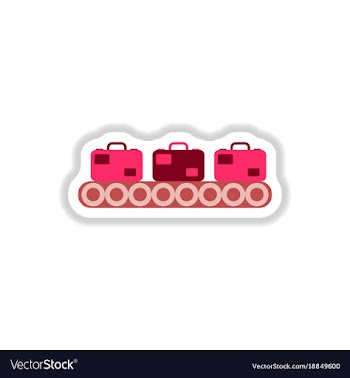 Paper sticker on white background suitcases vector image