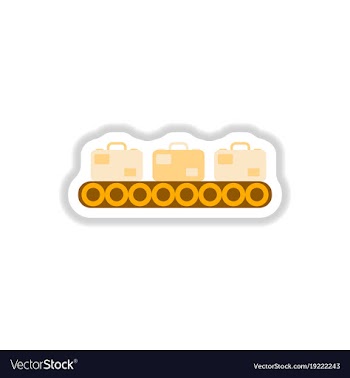 Paper sticker on white background suitcases vector image