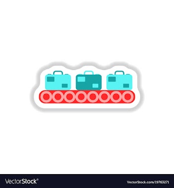 Paper sticker on white background suitcases vector image