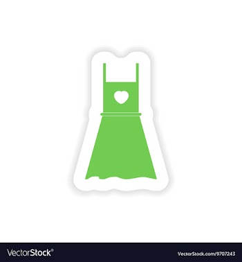 Paper sticker on white background summer dress vector image
