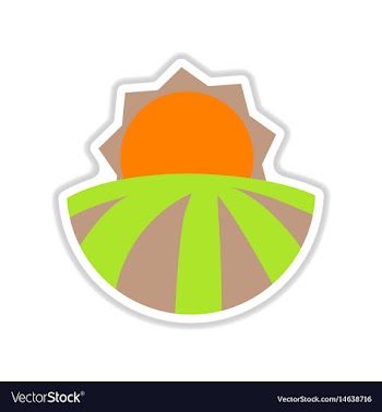 Paper sticker on white background sunset vector image