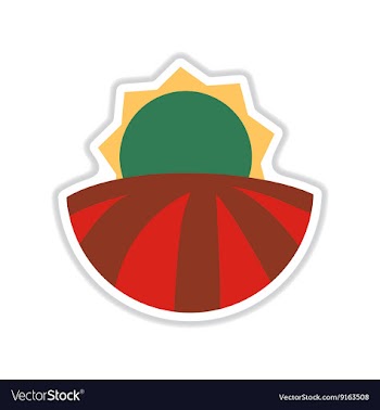 Paper sticker on white background sunset vector image