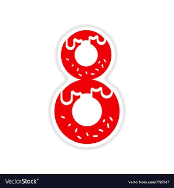 Paper sticker on white background Sweet donut vector image