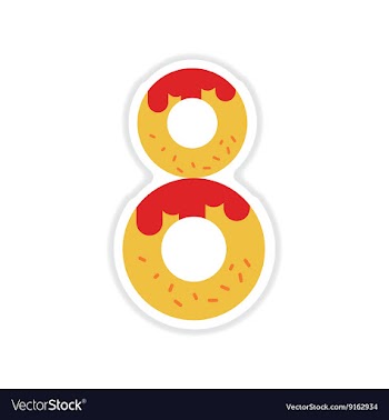 Paper sticker on white background Sweet donut vector image