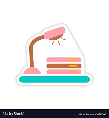 Paper sticker on white background table lamp vector image