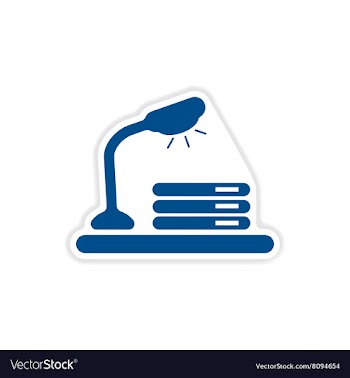 Paper sticker on white background table lamp vector image