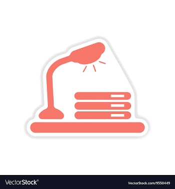 Paper sticker on white background table lamp vector image