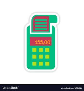 Paper sticker on white background terminal machine vector image
