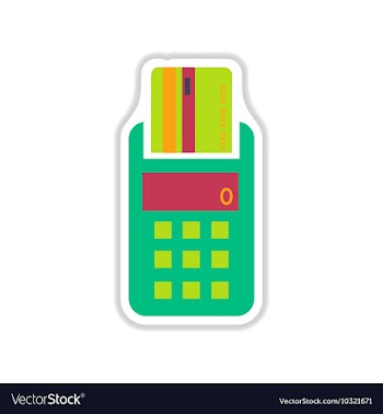 Paper sticker on white background terminal machine vector image